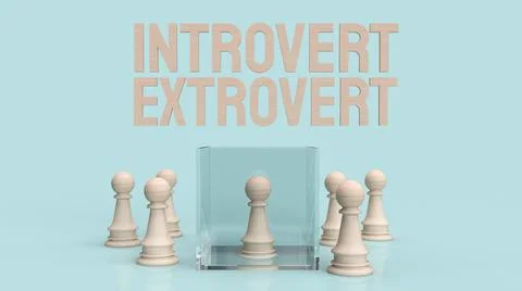 The  introvert  and extravert text for background 3d rendering.. Stock Photos