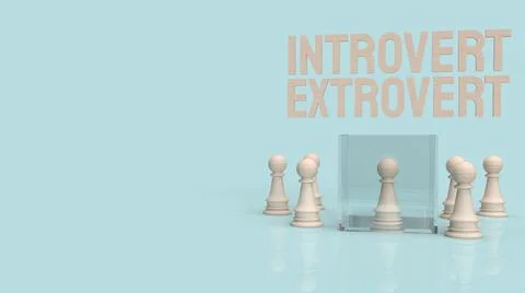 The  introvert  and extravert text for background 3d rendering.. Stock Photos