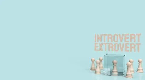 The  introvert  and extravert text for background 3d rendering.. Stock Photos