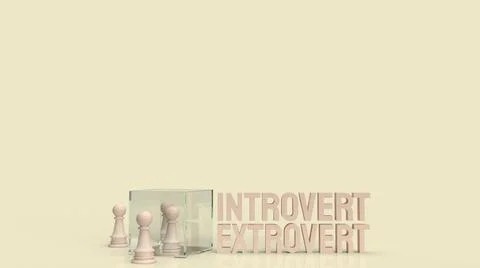 The  introvert  and extravert text for background 3d rendering.. Stock Photos