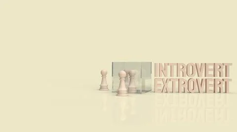 The  introvert  and extravert text for background 3d rendering.. Stock Photos
