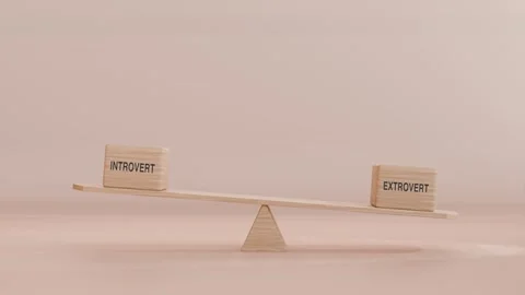 INTROVERT AND EXTROVERT BALANCING ON SEESAW 스톡 동영상 294676003