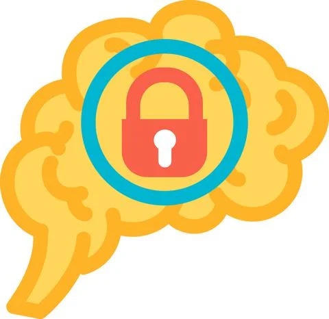 Introvert function of human brain icon vector Stock Illustration