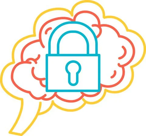 Introvert function of human brain icon vector Stock Illustration