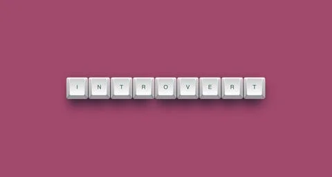 Introvert text on a 3d keyboard button with shadow concept series Stock-Illustration