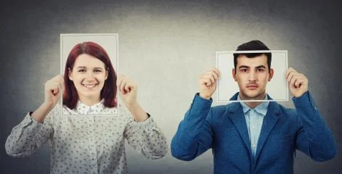 Introvert vs extrovert Stock Photos