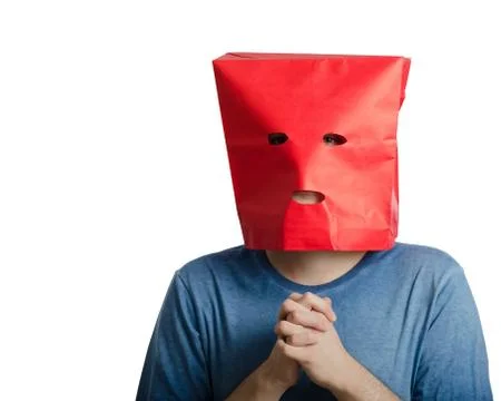 Introverted guy with clenched hands 스톡 사진