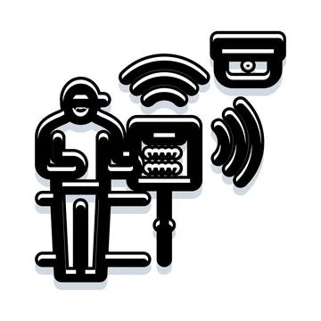 Intruder activating wireless home security alarm system Stock Illustration