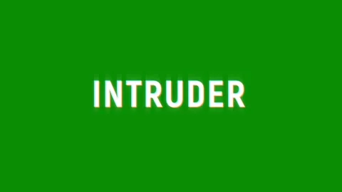Intruder text word glitch effect loop animation 4K trailer title video effect Stock Footage 312992048