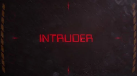 Intruder Warning on a Retro Sci Fi Monitor Stock Footage 68778109
