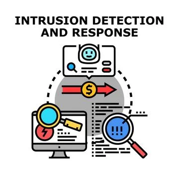 Intrusion detection and response system monitoring cyber security イラスト素材