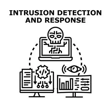 Intrusion detection and response system protecting digital network Stock Illustration