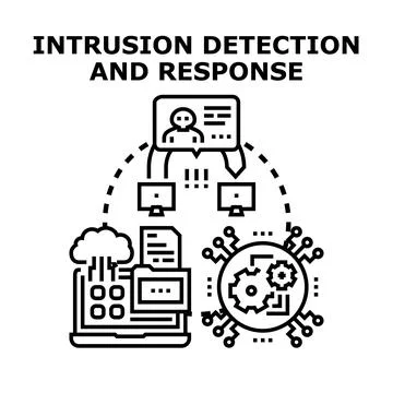 Intrusion detection and response system managing cyber security イラスト素材
