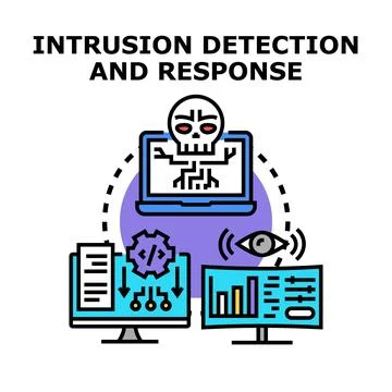 Intrusion detection and response system protecting digital network Illustrazione stock