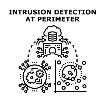 Intrusion detection at perimeter securing network system Stock Illustration