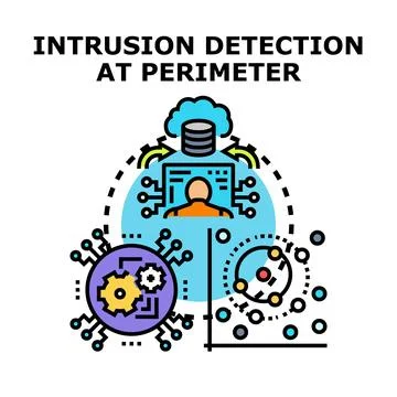 Intrusion detection at perimeter securing network system Stock Illustration