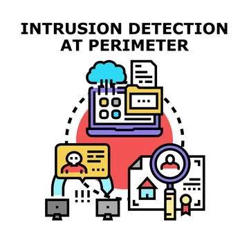 Intrusion detection protecting network and data security Stock Illustration