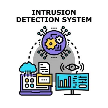 Intrusion detection system concept illustrating cybersecurity defense Stock Illustration