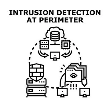 Intrusion detection system protecting network perimeter security Stock Illustration