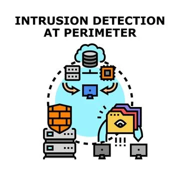 Intrusion detection system protecting network perimeter security Stock Illustration