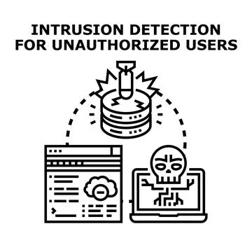 Intrusion detection for unauthorized user access system Stock Illustration