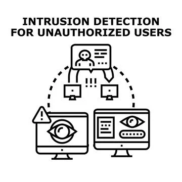 Intrusion detection for unauthorized users on a network イラスト素材