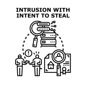 Intrusion with intent to steal concept Stock Illustration