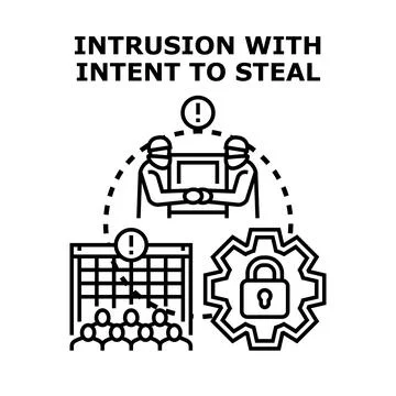 Intrusion with intent to steal concept vector Stock Illustration