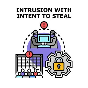 Intrusion with intent to steal concept vector Stock Illustration