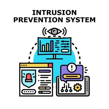 Intrusion prevention system for cybersecurity network monitoring Stock Illustration