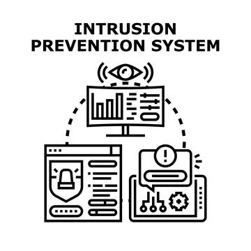 Intrusion prevention system for cybersecurity network monitoring Stock Illustration