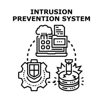 Intrusion prevention system protecting data security and network イラスト素材