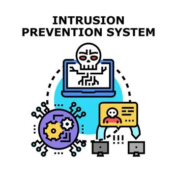 Intrusion prevention system securing digital network cyber protection Stockillustratie