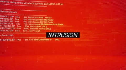 Intrusion on warning hack background screen Stock Footage 342457969