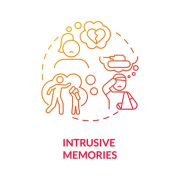 Intrusive memories red gradient concept icon Stock Illustration