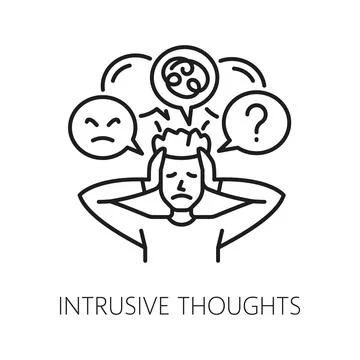 Intrusive thoughts psychological problem icon 스톡 일러스트