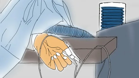 Intubated patient connected to an artificial lung ventilation unit. Video stock 132512381