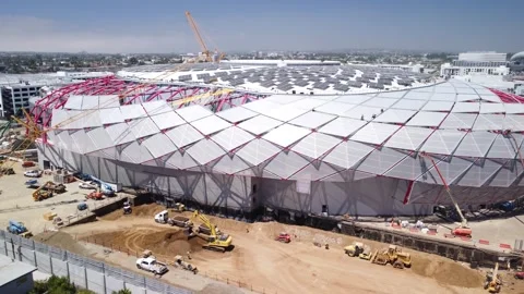 Intuit Dome Drone Construction August 2023 動画素材 249018934