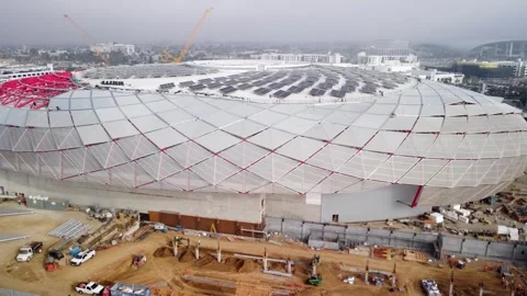 Intuit Dome Drone Construction Oct 2023 動画素材 253585001