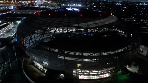 Intuit Dome Night Fly Over 3 June 9th 2024 Inglewood, CA Stock Footage 277233934