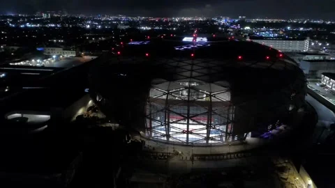 Intuit Dome Night Fly Over 7 June 9th 2024 Inglewood, CA Stock Footage 277235376