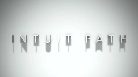 Intuit path 3D title animation with shadows on a white background Stock Footage 297800741