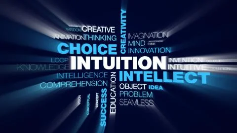 Intuition intellect choice creativity acumen decision brain business awareness Stock Illustration