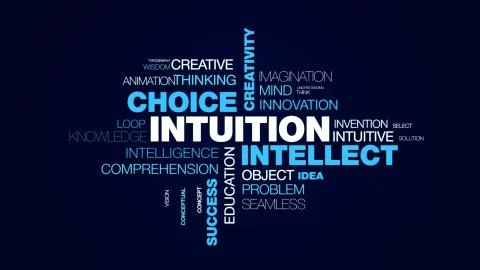 Intuition intellect choice creativity acumen decision brain business awareness Stock Illustration