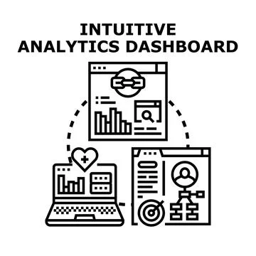 Intuitive analytics dashboard connecting data and business intelligence 库存插图