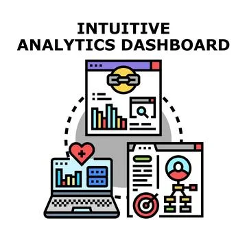 Intuitive analytics dashboard connecting data and business intelligence Stock Illustration