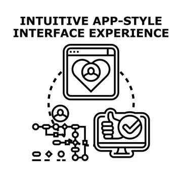 Intuitive app interface user experience process Ilustração Stock