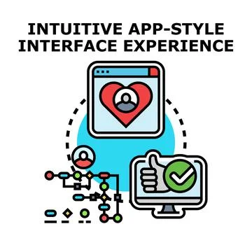 Intuitive app interface user experience process Ilustración de archivo