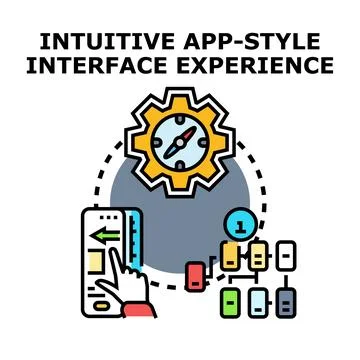 Intuitive app style interface experience development Stock Illustration