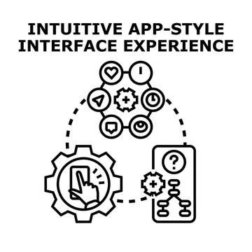 Intuitive app style interface experience concept Stockillustratie